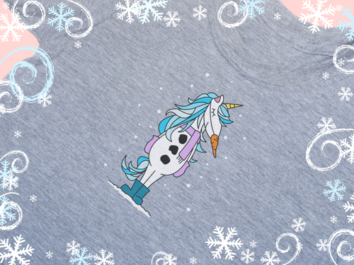 Snowman Unicorn Christmas T-shirt