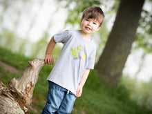 Load image into Gallery viewer, I&#39;m 4 cycling dinosaur birthday t-shirt, perfect fourth birthday gift for a boy.