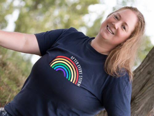 After every storm rainbow t-shirt for adults