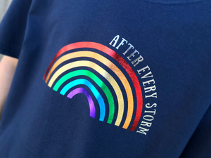 After every storm rainbow t-shirt for adults