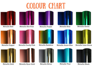Metallic colour chart for Two Handsome T-shirt