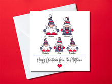 Load image into Gallery viewer, Personalised Christmas Gonk family cards, family of five