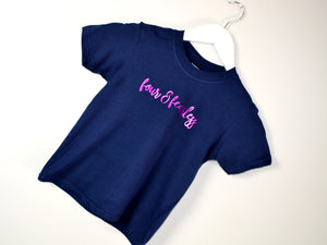 Four & Fearless Slogan 4th Birthday T Shirt, tilted image