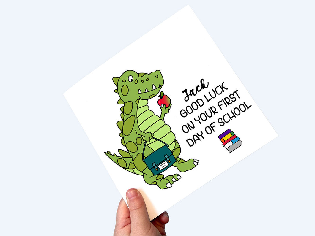 Personalised 'Good luck first day of school' card