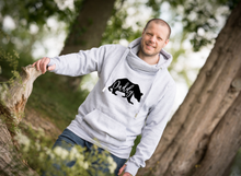 Load image into Gallery viewer, Ash Grey Hoodie with Daddy Bear in black print