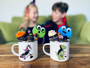 Fill up these gorgeous personalised Halloween enamel mugs with all their favourite sweet treats