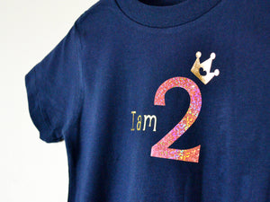 I am age princess birthday t-shirt, close up
