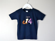 Load image into Gallery viewer, I am age fox birthday t-shirt