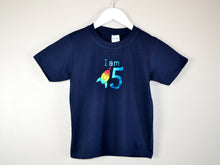 Load image into Gallery viewer, I am age rocket birthday t-shirt