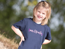 Load image into Gallery viewer, Four &amp; Fearless Slogan 4th Birthday T Shirt, modelled