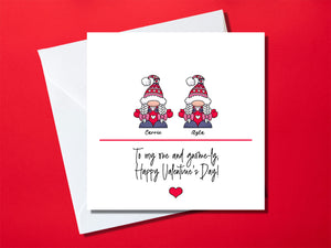LGBT Personalised hers and hers Valentine's Day card with names and greeting