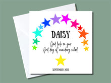 Load image into Gallery viewer, Personalised Good Luck 1st Day of Secondary School Card