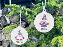 Load image into Gallery viewer, Scandinavian inspired, personalised Christmas gonk wooden baubles