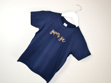 Load image into Gallery viewer, Super Six Slogan 6th Birthday T Shirt, tilted image
