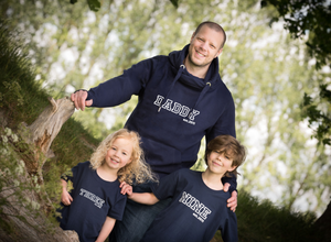 Navy Varsity Daddy Est 'Year' Hoodie with Varsity Age T-shirts